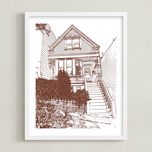 This is a rustique home wall art by Minted called house: portrait white border custom print
