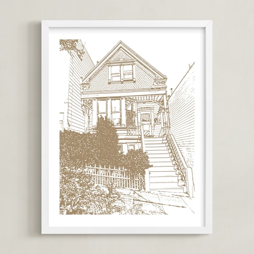 This is a tawny home wall art by Minted called house: portrait white border custom print