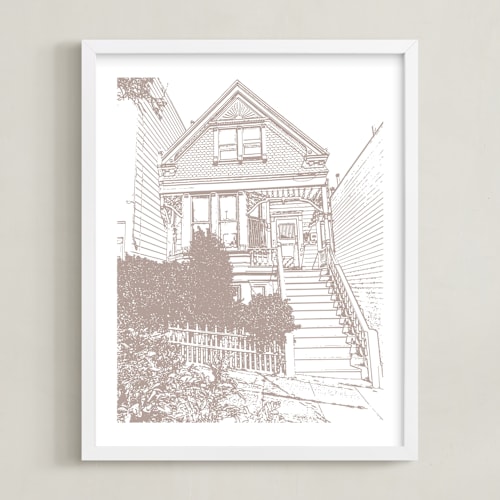 This is a mink home wall art by Minted called house: portrait white border custom print