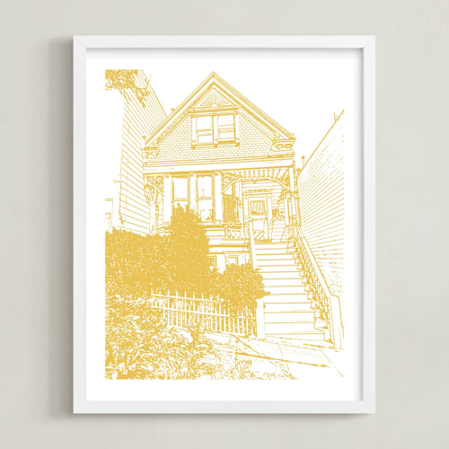 This is a lemon grove home wall art by Minted called house: portrait white border custom print
