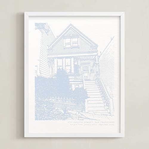 This is a cornflower home wall art by Minted called house: portrait custom letterpress print