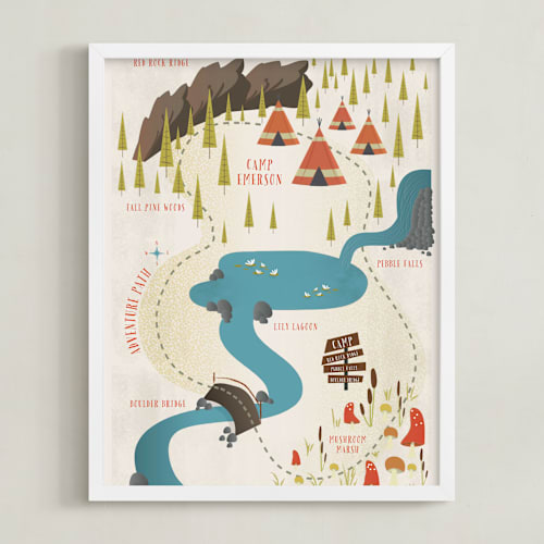 This is a crimson personalized art for kids by Grace Kreinbrink called adventure map