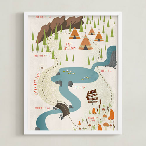 This is a tangerine personalized art for kids by Grace Kreinbrink called adventure map
