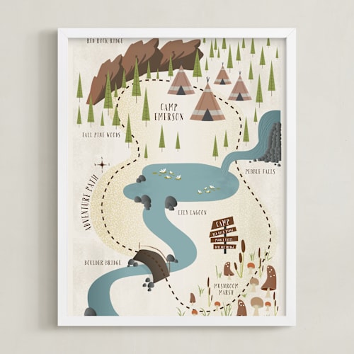 This is a mushroom personalized art for kids by Grace Kreinbrink called adventure map