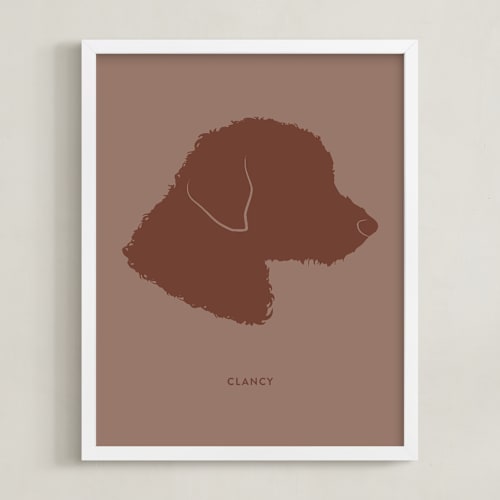 This is a rustique silhouette art by Minted called tonal pet silhouette: custom print with text