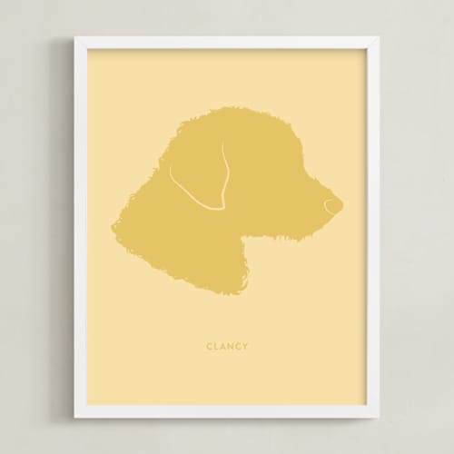This is a lemon grove silhouette art by Minted called tonal pet silhouette: custom print with text