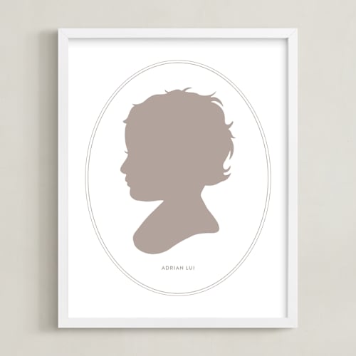 This is a mink silhouette art by Minted called cameo silhouette: custom print
