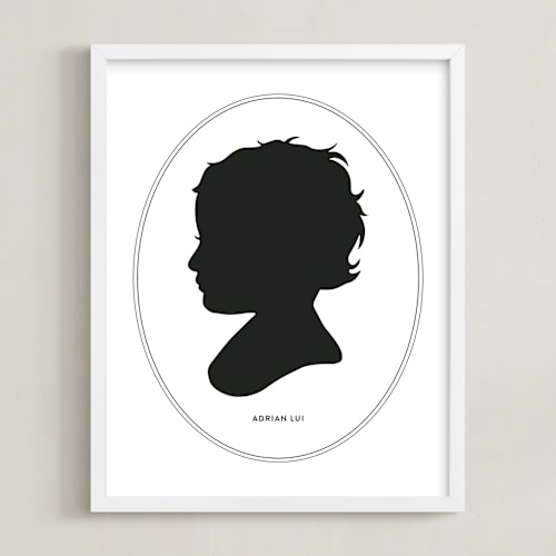 This is a black silhouette art by Minted called cameo silhouette: custom print