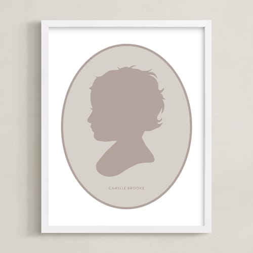 This is a mink silhouette art by Minted called cameo tonal silhouette: custom print