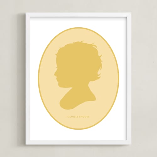 This is a lemon grove silhouette art by Minted called cameo tonal silhouette: custom print