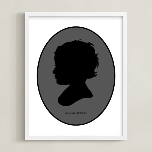 This is a black silhouette art by Minted called cameo tonal silhouette: custom print