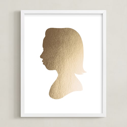 This is a gold silhouette art by Minted called custom silhouette foil art