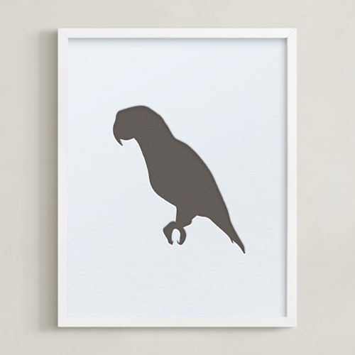 This is a black silhouette art by Minted called pet silhouette: custom letterpress print 