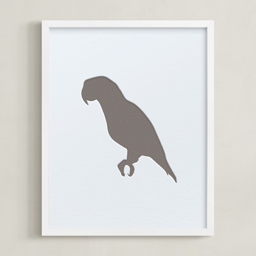 This is a warm gray silhouette art by Minted called pet silhouette: custom letterpress print 