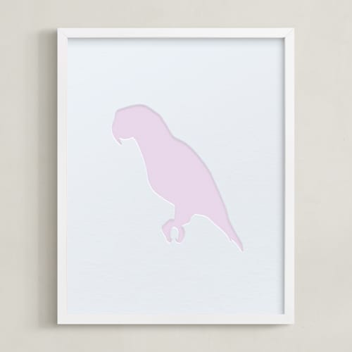 This is a pastel lilac silhouette art by Minted called pet silhouette: custom letterpress print 