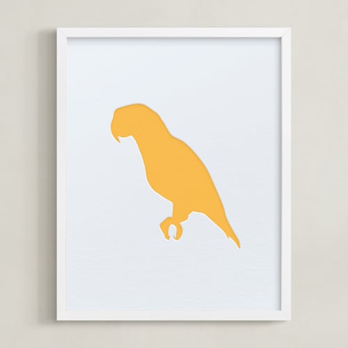 This is a summer yellow silhouette art by Minted called pet silhouette: custom letterpress print 