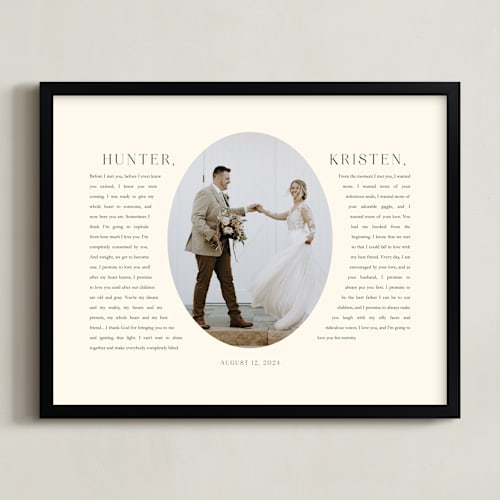 This is a cream photo art by Sarah Curry called our vows: framed photo