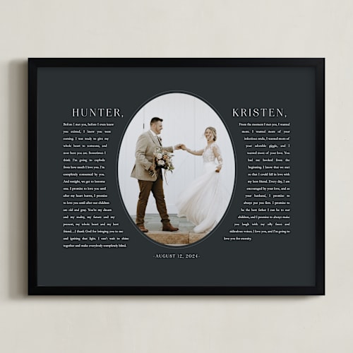 This is a midnight photo art by Sarah Curry called our vows: framed photo