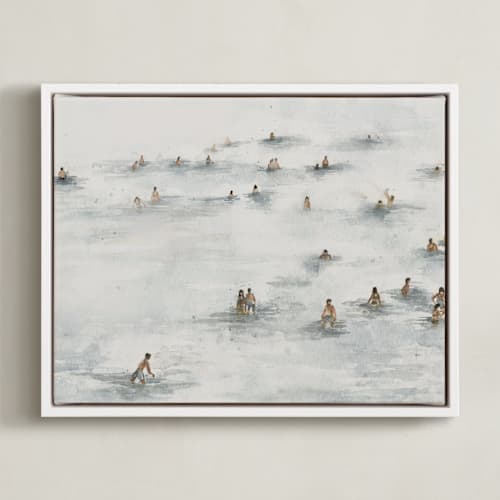 This is a beige blue art by Lulaloo called on the beach