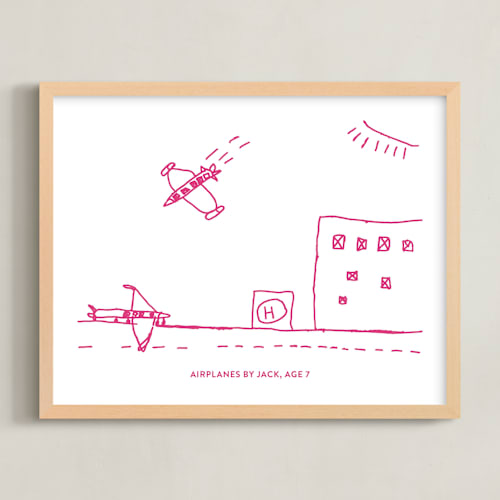 This is a brilliant pink photos to art by Minted called your drawing: landscape custom print