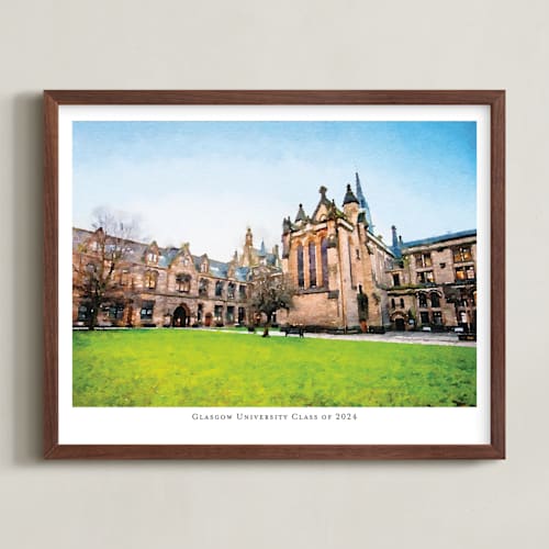 This is a paper photos to art by Minted called custom campus landscape with text