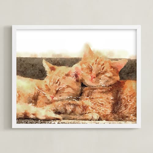 This is a white photos to art by Minted called custom pet portrait - landscape