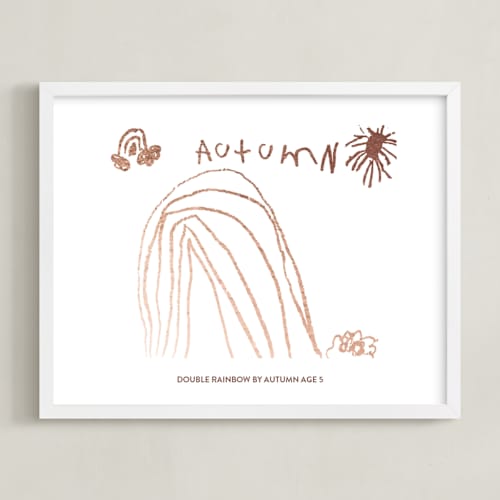 This is a rose gold photos to art by Minted called your drawing as foil art print