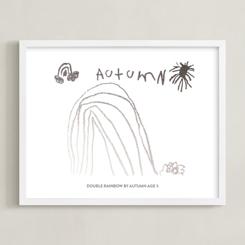This is a silver photos to art by Minted called your drawing as foil art print