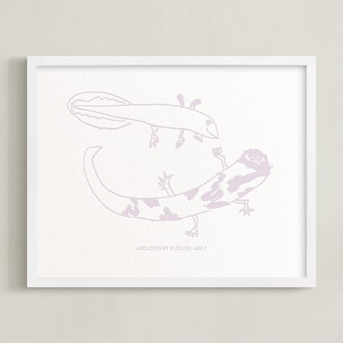This is a pastel lilac photos to art by Minted called your drawing: landscape custom letterpress print