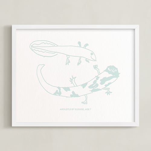 This is a frosted mint photos to art by Minted called your drawing: landscape custom letterpress print