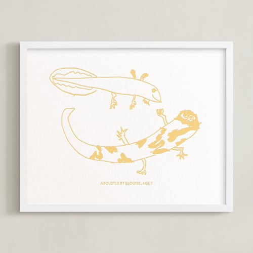 This is a summer yellow photos to art by Minted called your drawing: landscape custom letterpress print