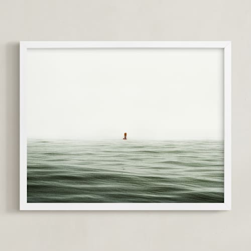 This is a green mist art by Rebecca Tamar called channel marker buoy