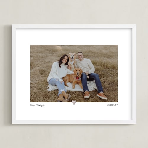 This is a silver foil stamped photo art by Laura Hamm called with a heart: foil framed photo