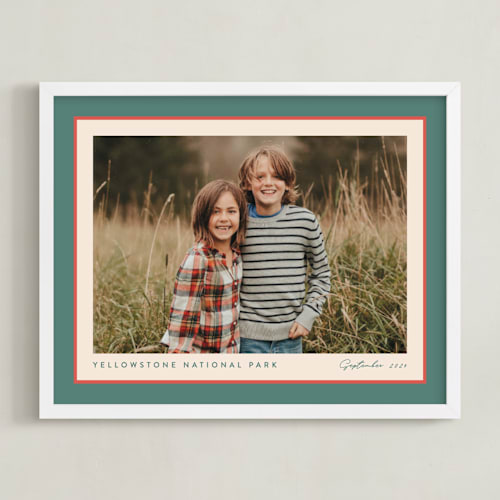 This is a holly sprig photo art with standard by Carolyn MacLaren called ribbon frame: landscape framed photo