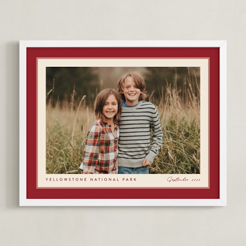 This is a cranberry photo art with standard by Carolyn MacLaren called ribbon frame: landscape framed photo