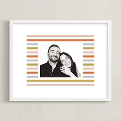 This is a peach photo art with standard by Erin German called mod stripes: landscape