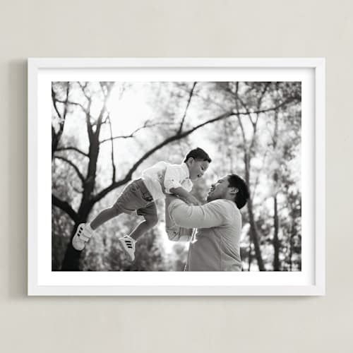 This is a white photo art with standard by Minted called the big picture: father's day framed photo