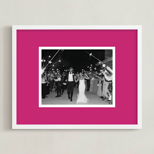 This is a pink photo art by Minted called color border: landscape framed photo