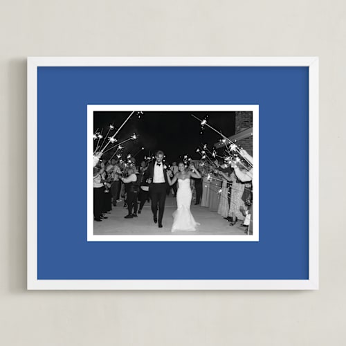 This is a blue photo art by Minted called color border: landscape framed photo