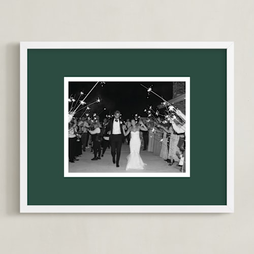 This is a green photo art by Minted called color border: landscape framed photo