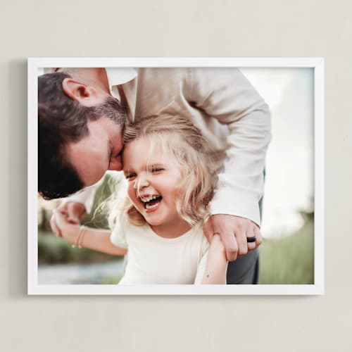 This is a white photo art with standard by Minted called the big picture: father's day framed photo