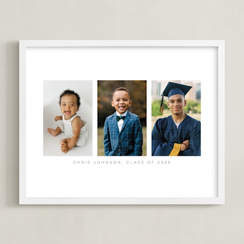 This is a brass photo art with standard by Lucrecia Caporale called three photo: landscape framed photo