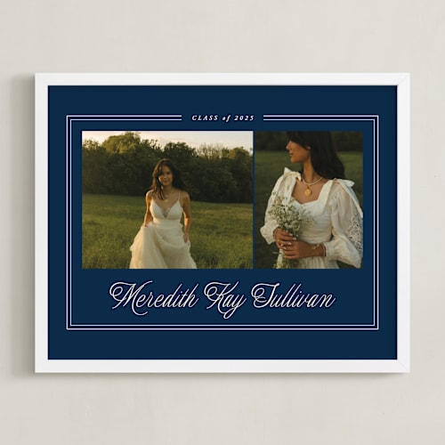 This is a navy photo art by Brianne Larsen called timeless border: landscape framed photo