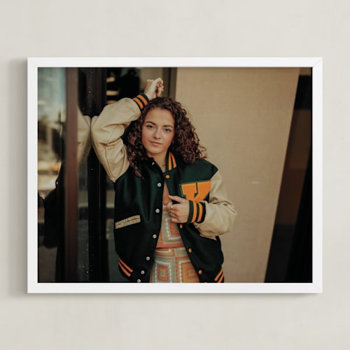 This is a white photo art with standard by Minted called the big picture: graduation framed photo