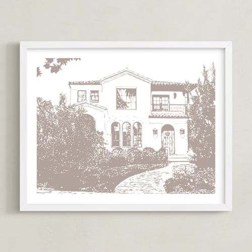 This is a mink home wall art by Minted called house: white border custom print