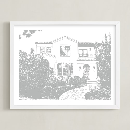 This is a cloud grey home wall art by Minted called house: white border custom print