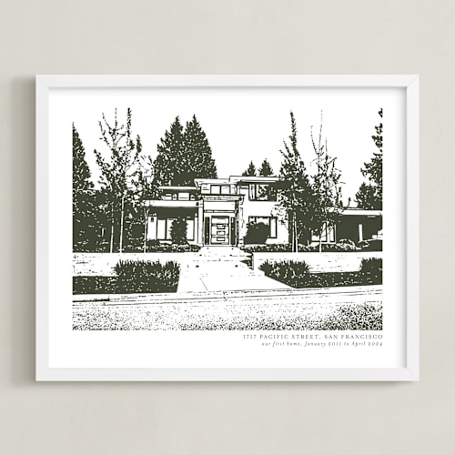 This is a olive shadow home wall art by Minted called house: custom print with text