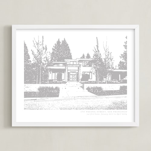 This is a cloud grey home wall art by Minted called house: custom print with text