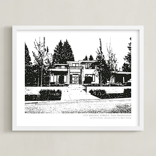 This is a black home wall art by Minted called house: custom print with text