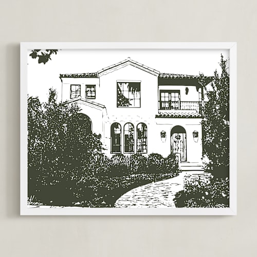 This is a olive shadow home wall art by Minted called house: custom print